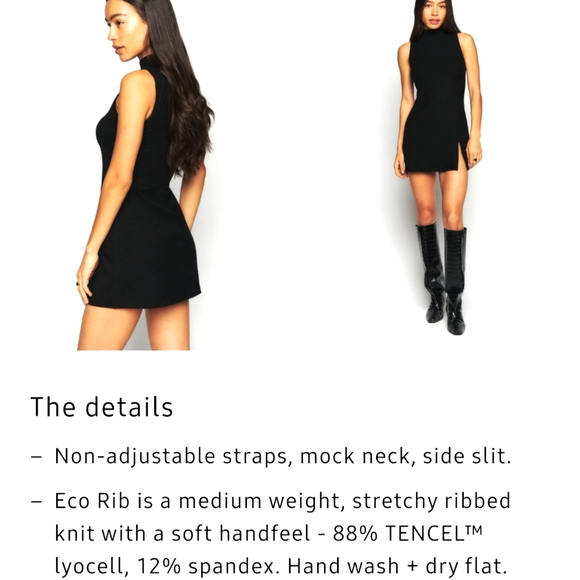 Reformation - Skylar Knit Dress Sleeveless Mini - XS Black - Picture 2 of 10